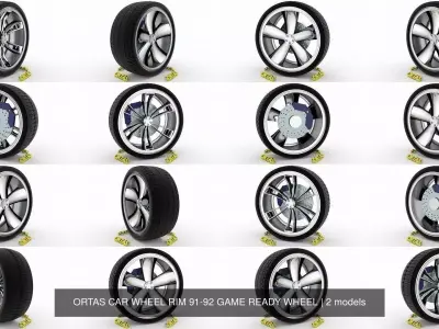 ORTAS CAR WHEEL RIM 91-92 GAME READY WHEEL 3D Model Pack