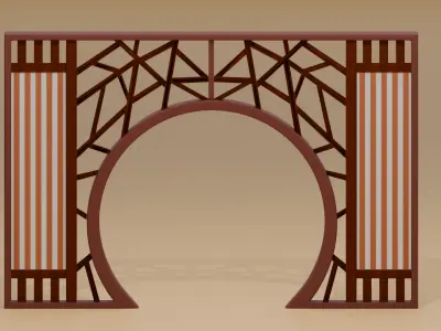 Chinese Classic Moon Gate  Style 1 3D model