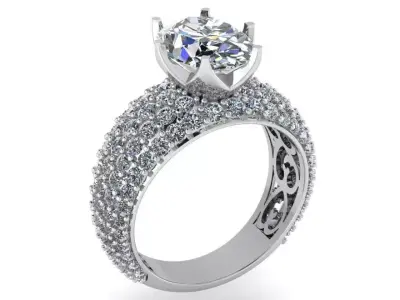Oval Cut Diamond Luxury Ring 0174 3D print model