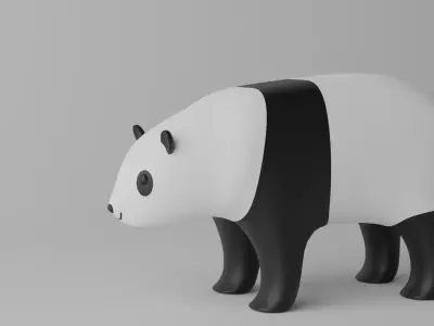 Cartoon Panda Bear 3D model