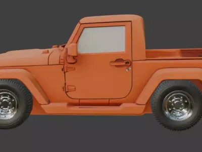 Jeep and Tyres are seperated 3D model