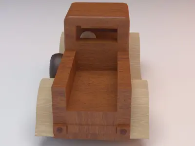 Wooden toy car 3D model