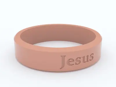Jesus Ring Gold 3D print model