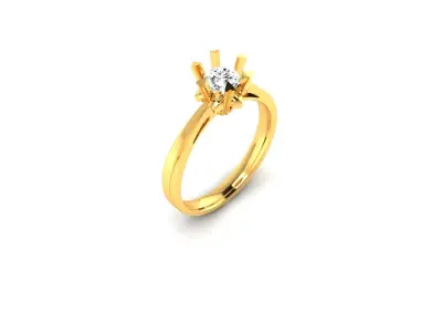 Solitaire Engagement Wedding Women Ring 3D print model