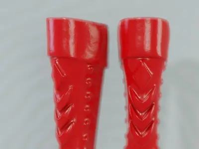 Art Decor - Red Shiny Boots Statue Low-poly 3D model