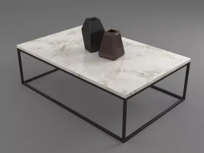 Marble Table Rectangle  3D model