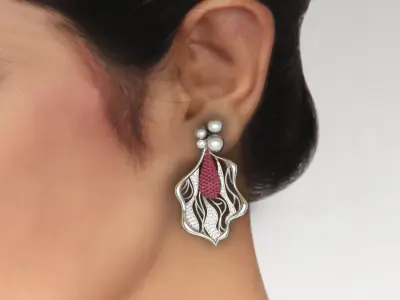 diamond Earring 3D print model 3