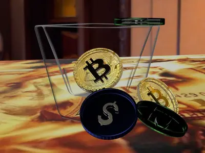 3D model of three cryptocurrency coins Free 3D model