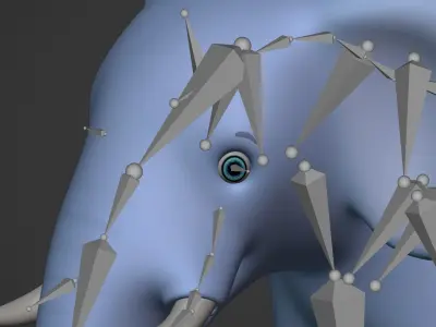 Cartoon Elephant with FK and IK Rigging Low-poly 3D model