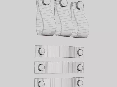 Leather Drawer Pull knob 3D model