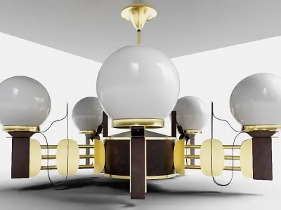 Chandelier ceiling lamp with five lights 3D model