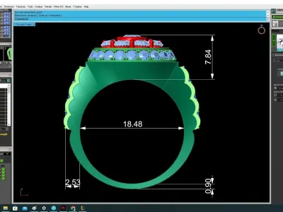 Luxury Multi Layer Halo Diamond Men Ring  3398 3D print model