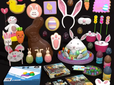 Big Easter Prop Pack  3D Model Collection