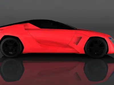 Bertone Mantide Low-poly 3D model