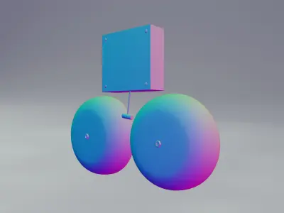 School Bell Animated with Fk Rig Low-poly 3D model