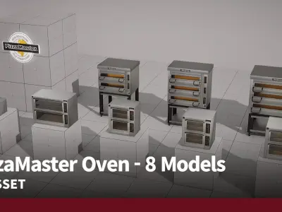 PizzaMaster Oven - 8 Models Low-poly 3D model