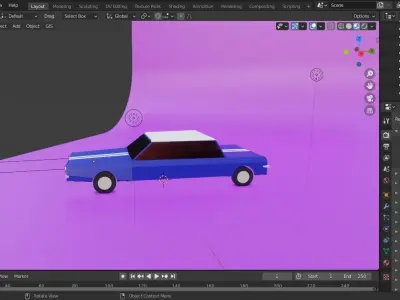 Car 3d Model in software Low-poly 3D model