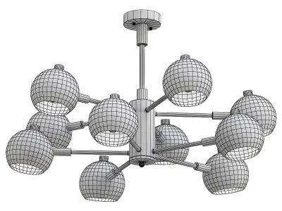 svenn gold chandelier with six lights 3D model