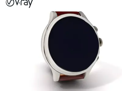 Smartwatch Model Pack  High Detail with Leather Strap Low-poly 3D model