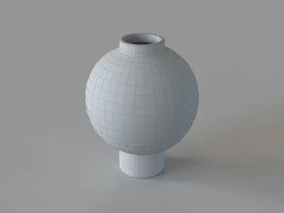 Fern Large Vase White And Tan 3D model