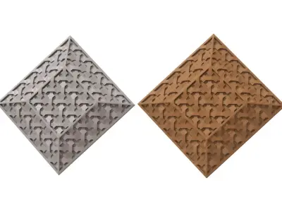 Arabesque moucharabieh chamfered panel motif 3D print model