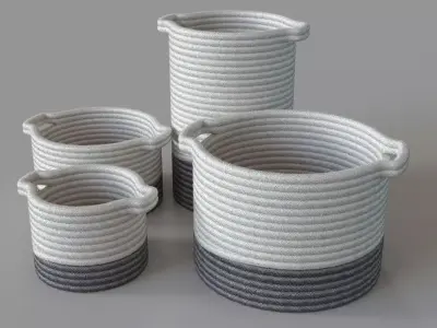 Colorblock Braided Wool Storage 3D model