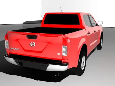 nissan np300 2016 double cab Low-poly 3D model
