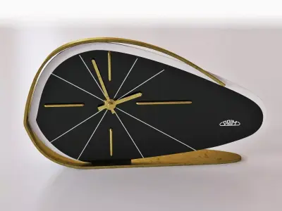 1960s PRIM Brusel style Vintage table clock 3D model
