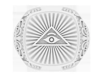 Ring with patterns and an eye 3D print model