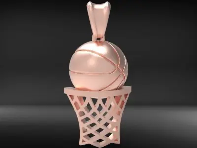 Basketball Net Necklace Pendant Charm Sport Jewelry 3D print model
