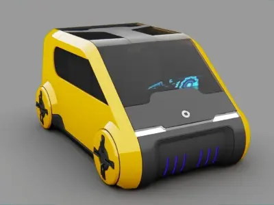 Smart Concept Car rigged 3D model