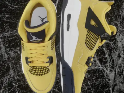 NIKE AIR JORDAN 4 RETRO LIGHTNING 3D SHOES Low-poly 3D model