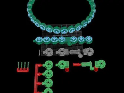 Diamond Round Halo Bracelet 3D print model