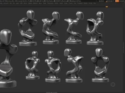 human head modern sculpture 3d print model 94 3D print model