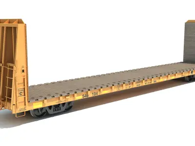 Bulkhead Flat Rail Car 3D model