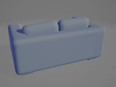 Basic couch sofa with throw Free 3D model