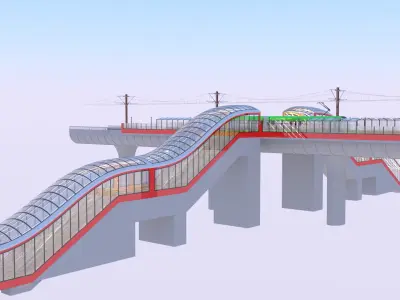 Stadler tram stop V 3D model