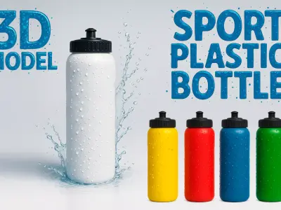 Sport Plastic Bottle 3D Model Low-poly 3D model get