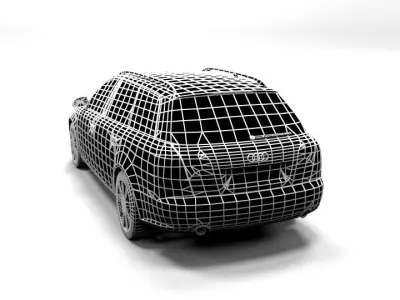 AUDI A4 2005 AVANT LOWPOLY Low-poly 3D model