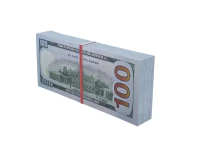 United States Dollars Stack Low-poly 3D model