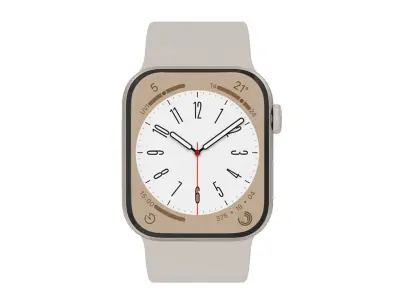 Apple Watch Series 8 Sport Band Starlight Color 3D Model Low-poly 3D model