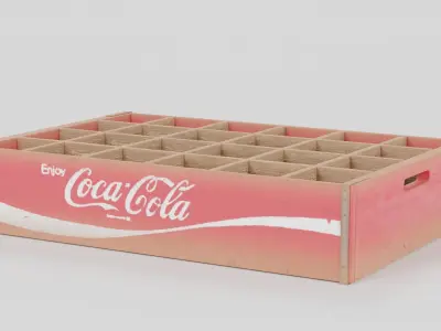 Old Coca Cola Wooden Bottle Crates Low-poly 3D model