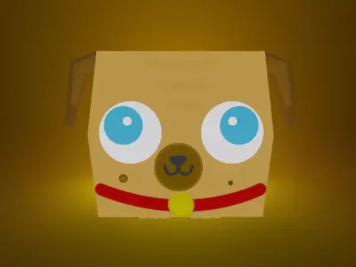 Cutest Golden Pug Low-Poly 3D Model Low-poly 3D model