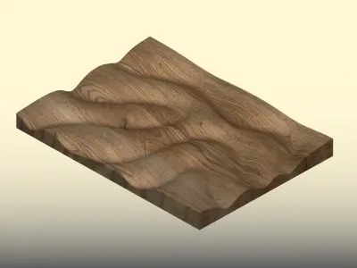 3D Wavy Wooden Panel STL Digital CNC  for Wall Furniture Decor  3D print model
