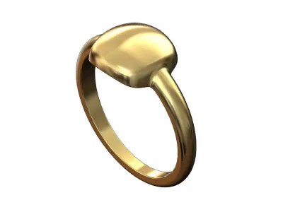 Rounded Square cushion signet ring 3D print model