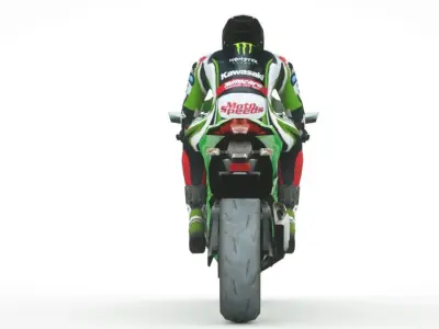 Kawasaki Ninja zx-10rr Low-poly 3D model