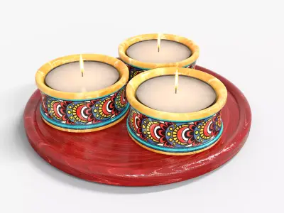 Candle Holder Plate  Low-poly 3D model