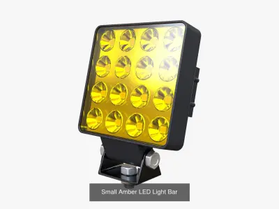 Amber LED Light Bars Collection 3D Model Pack