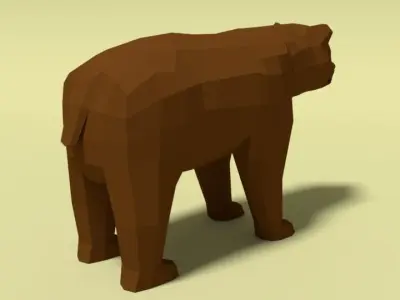 Low Poly Cartoon Bear Low-poly 3D model