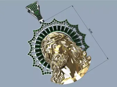Christ Crown Pendant - Colgante Cristo Corona 3D print model